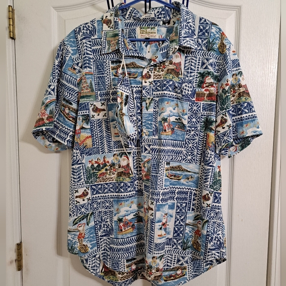 Reyn Spooner Mele Kalikimaka Hawaiian Santa Christmas shirt XL - Picture 1 of 12